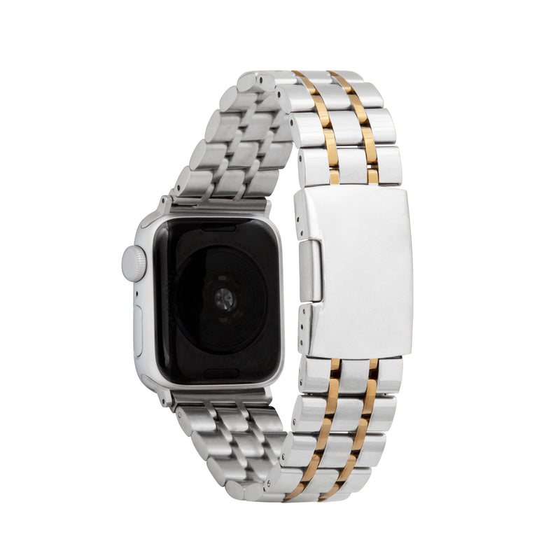 Stainless Steel Push Button Deployment Band for Apple Watch Series 8/7/6/5/4/3/2/1/SE Two Tone (38mm | 40mm | 41mm) |  Dial