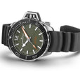 Khaki Navy Black/Rubber | Green Dial