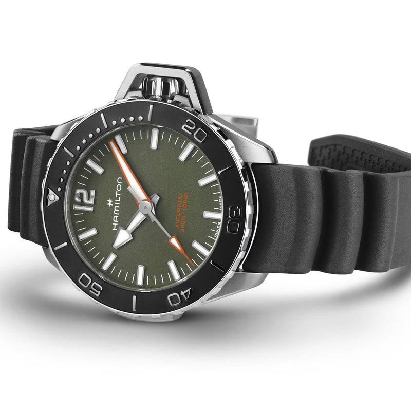 Khaki Navy Black/Rubber | Green Dial