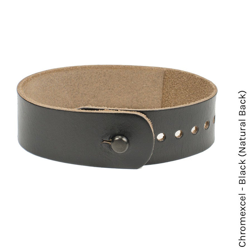 18mm button stud watchband (TWO pack) Chromexcel Natural & Chromexcel Black |  Dial