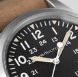 Khaki Field Black / Leather | Black Dial