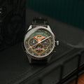 Baron Grand Date Calendar Open Heart Automatic Green / Black Leather | Green Dial
