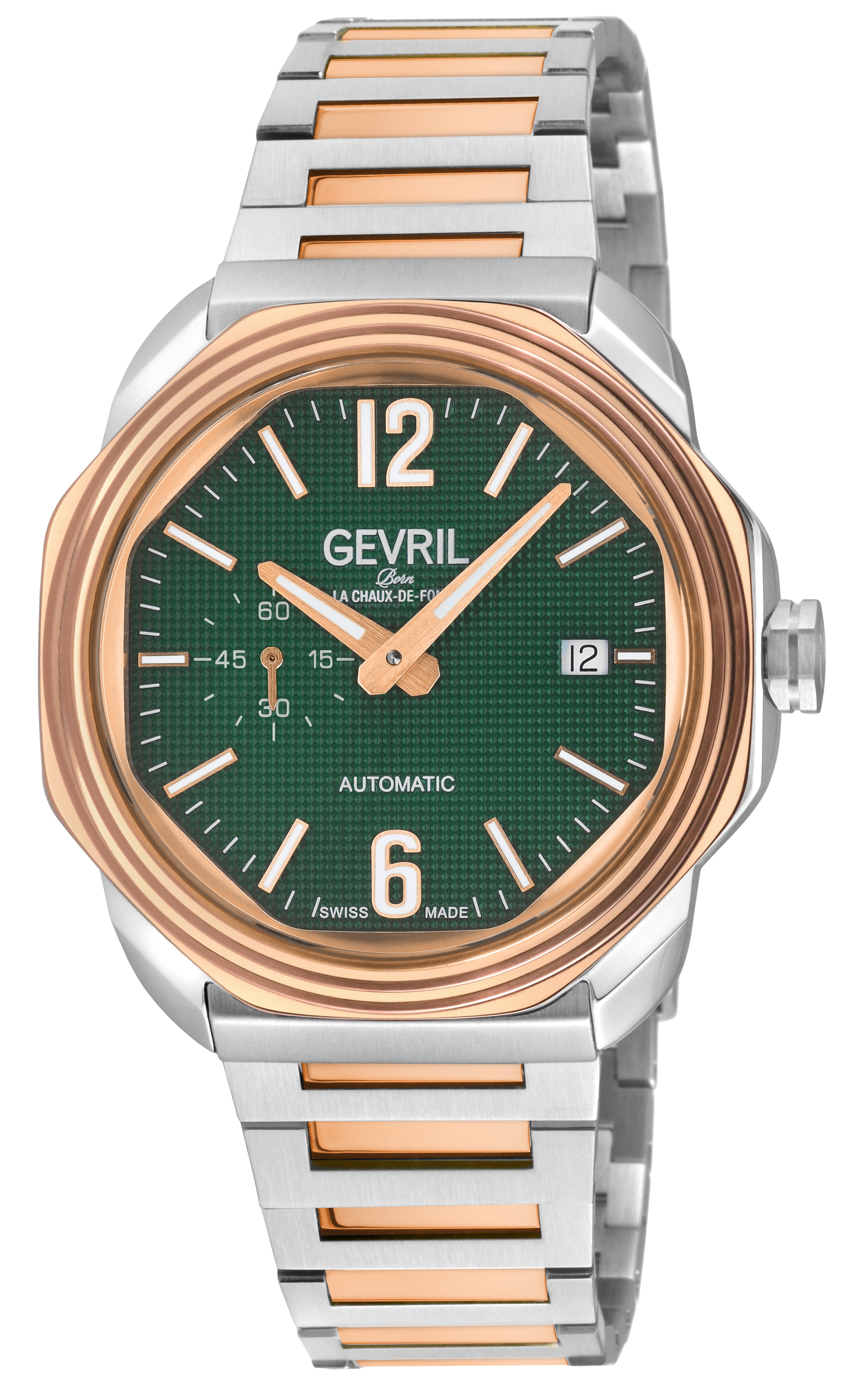 Roosevelt Gevril SS Case, IPRG Bezel, Green checkered dial, SS