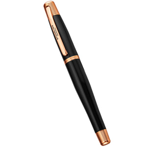 Magna Black Stainless Steel Two-Piece Rollerball Pen Black/Rose