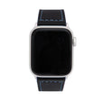 Thick Leather Two-Tone Racer Band for Apple Watch Series 8/7/6/5/4/3/2/1/SE Black & Blue (38mm | 40mm | 41mm) |  Dial