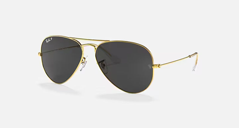 AVIATOR CLASSIC MENS / POLISHED GOLD - BLACK