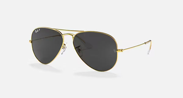 AVIATOR CLASSIC MENS / POLISHED GOLD - BLACK