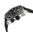 XO small Swiss Made SW200  inner and outer rotating bezel, metal band  Black silver | Black Dial