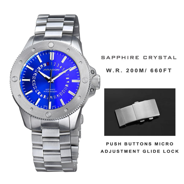 Matador Modified NH35 Date Red Blue Dial | Blue Dial Dial