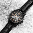Atrium 3942 Automatic 42mm Skeleton Black/Leather | Black Dial