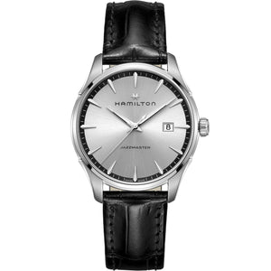 Jazzmaster Gent Silver / Black Leather Silver Dial