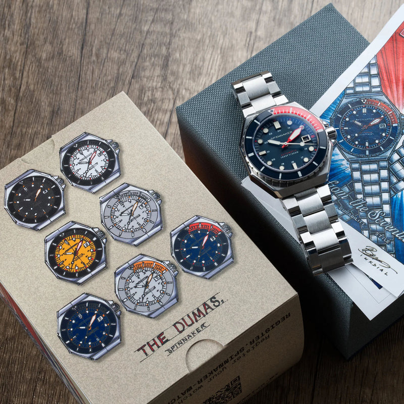 Dumas Blue Dial / Red / Stainless Steel | Blue Dial