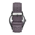 Crosswind Canvas-Overlaid Leather-Band Watch w/ Date Gunmetal/Grey | Silver Dial