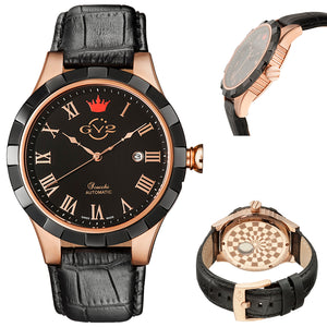 Scacchi GV2 By Gevril Scacchi Men's Black Dial Calfskin Leather Automatic Watch | Black Dial