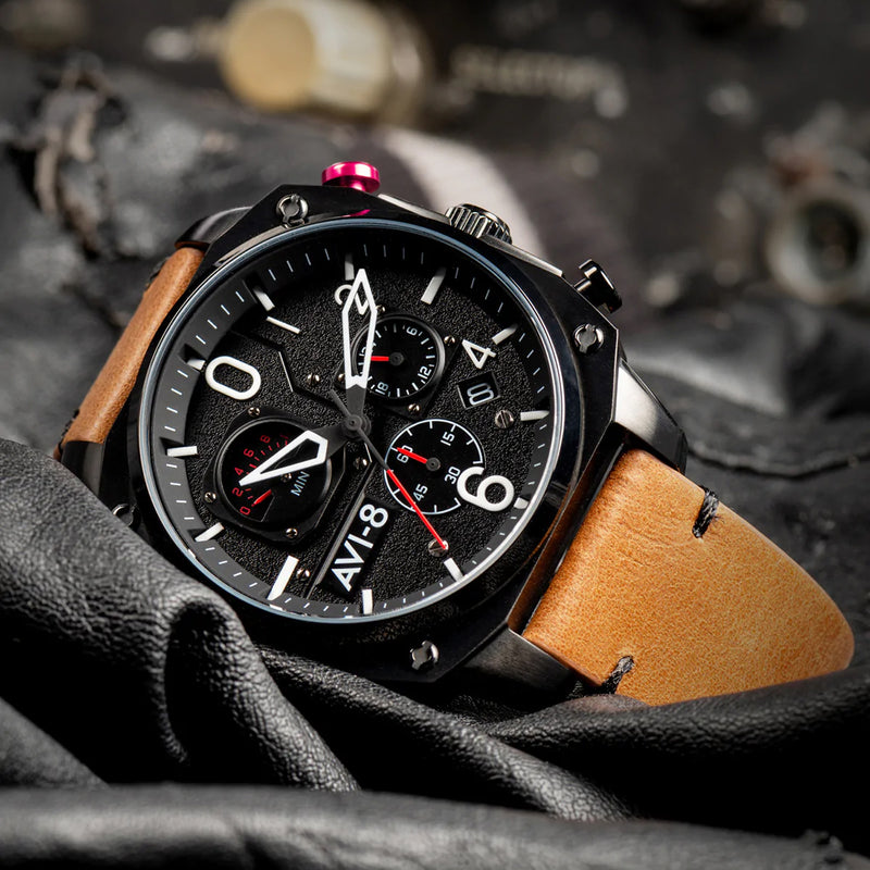 Hawker Hunter Retrograde Chronograph | Black Dial