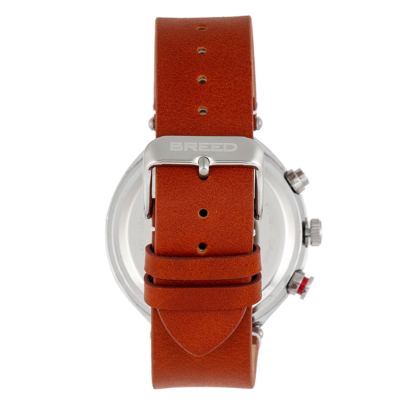 Tempest Chronograph Leather-Band Watch w/Date Brown/Grey | Gray Dial