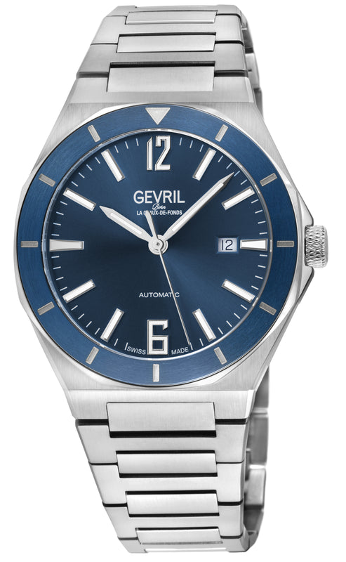 High Line Gevril High Line Swiss Made SW200 Automatic Blue Bezel steel watch