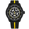 Aviator Black and yellow/Rubber/Black/Silver Dial/Black Case | Black Dial
