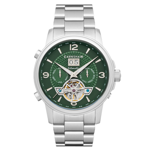 City Of London Marylebone Grand Date Calendar Open Heart Automatic Green / Stainless Steel | Green Dial