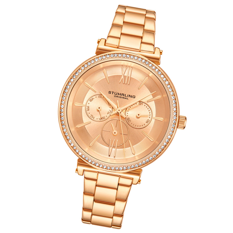 Symphony-3908.5 Rose Gold Stainless Steel | Orange Dial