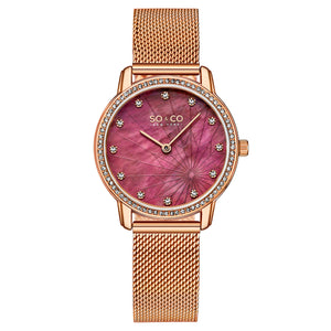 Chelsea-5586.5 Rose Gold/Stainless Steel | Red Dial