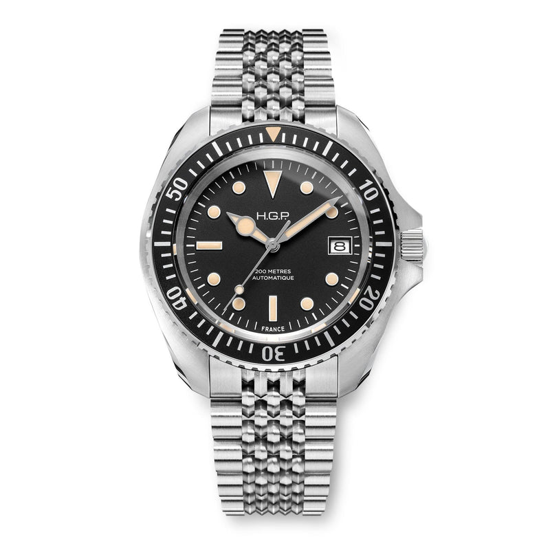 Diver 200M Automatic Vintage Bracelet Diving Watch | Black Dial