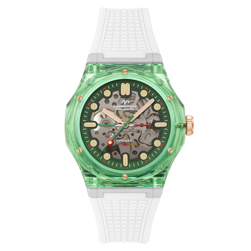 Ravello Automatic Green & White/ Silicone | Green Dial