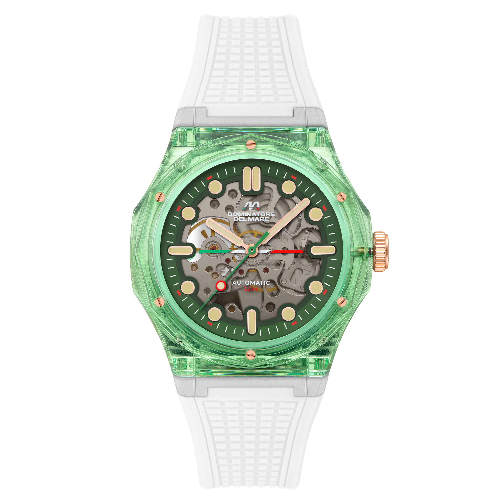 Ravello Automatic Green & White/ Silicone | Green Dial