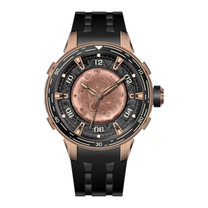 Celestial Rose Gold Dial Black Rubber Strap 40.2mm Rose Gold Dial