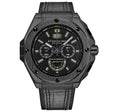 Mens Sport Watch Grey/Leather | Black Dial