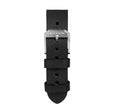 STRAP, 22mm, LEATHER, CROSS HATCH, BLACK, STEEL BUCKLE, STANDARD ITALIAN LEATHER, CROSS HATCH