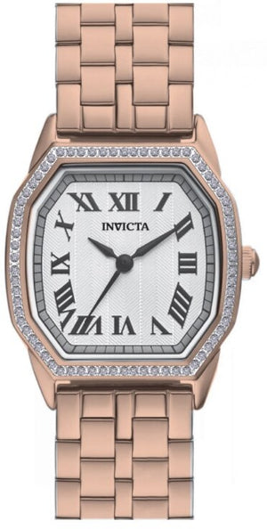 Wildflower Lady Silver-Tone Dial With Crystal Bezel / Rose Gold-Tone-Tone Stainless Steel Bracelet Silver-tone Dial