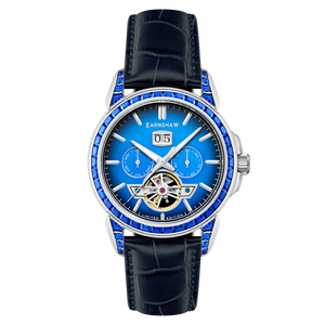 Nobility Nawab Grand Date Calendar Open Heart Automatic Limited Edition Blue / Genuine Leather Strap | Blue Dial