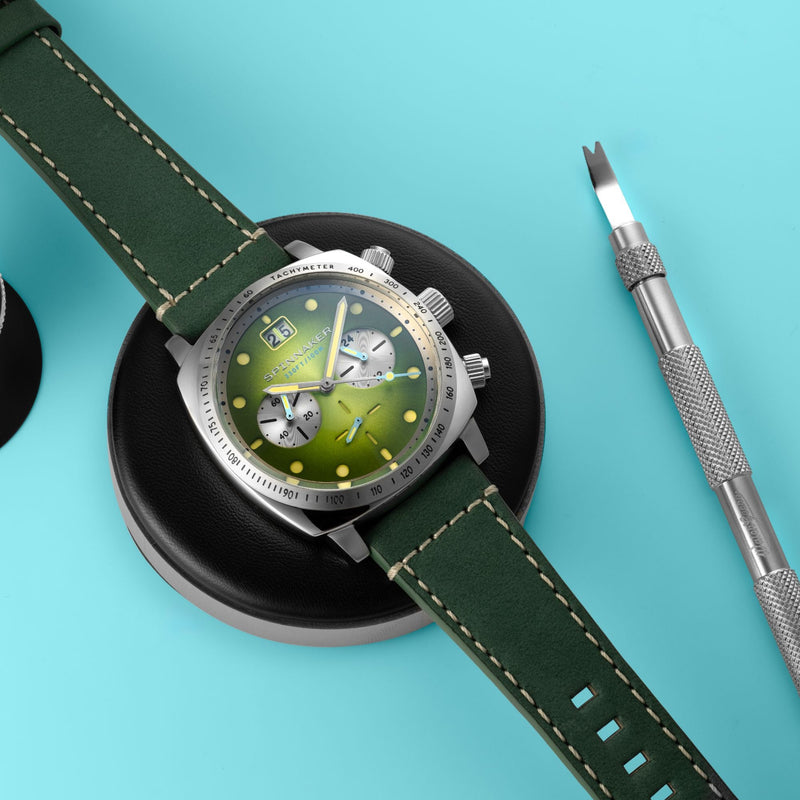 Hull Chronograph Green / Leather | Green Dial