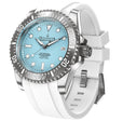 Damascus Swiss Automatic SW200 Deep Marine Explorer II Damascus/Light Blue Dial/White Strap | Light-blue Dial