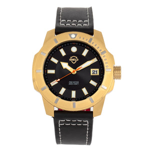 Shaw Pro Diver, 20ATM, Screw Down Crown, Swiss Super Lume Gold/Black | Black Dial