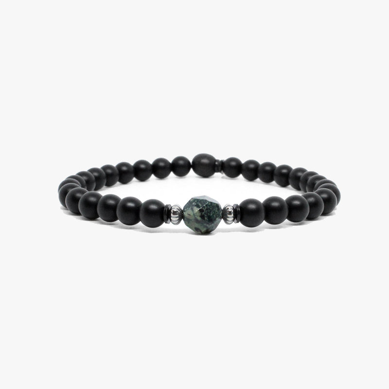 Faceted Green Gemstone, Black Onyx  |  Dial