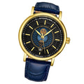 Symphony Gold case/Leather strap/ Brass Dial | Black Dial