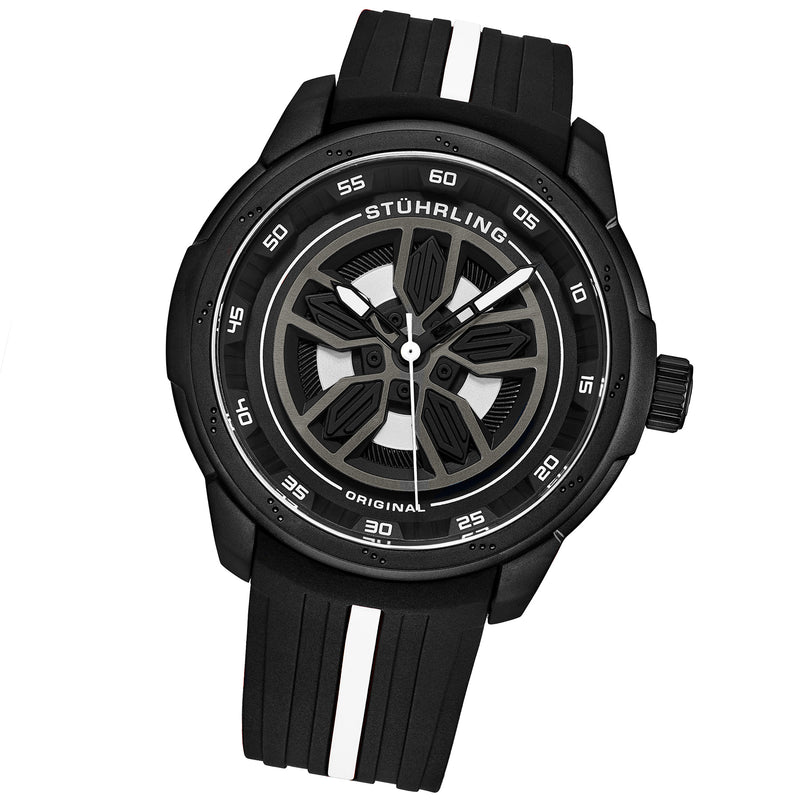 Aviator Black and white/Rubber/Black/Silver Dial/Black Case | Black Dial