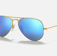 AVIATOR FLASH LENSES MENS / MATTE GOLD - BLUE MIRROR POLAR |  Dial