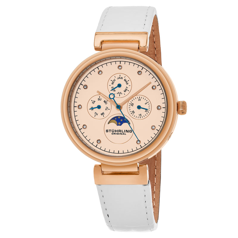 Symphony-674.03 White Leather | Salmon Dial