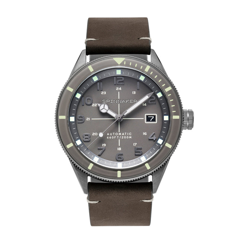 Cahill Automatic Grey / Leather | Black Dial