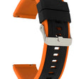 SIL.300 | Two-Tone Quick Release Rubber Silicone Watch Band - 20mm, Black / Orange 20mm / Black & Orange |  Dial