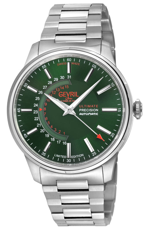 Guggenheim Sellita SW 220 Custom date wheel, SS case, Green dial, SS Bracelet | Green Dial