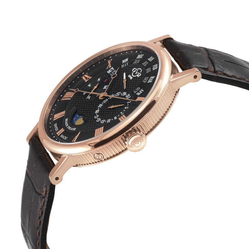 Maestro GV2 Swiss Quartz, IPRG Case, White Dial, Blue Italian Leather Strap Black Dial