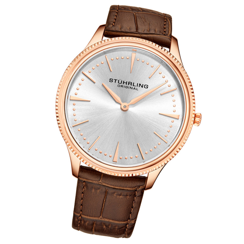 Symphony Brown/Leather/Silver Dial/Rose/Rose  Case | Silver Dial