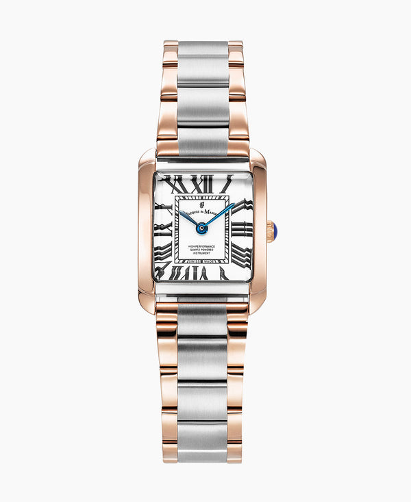 Emily Bicolor Rose & Silver White Dial