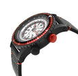 Contasecondi GV2 Contasecondi Men's Silver/Red Dial Black Calfskin Leather Watch | Silver Dial