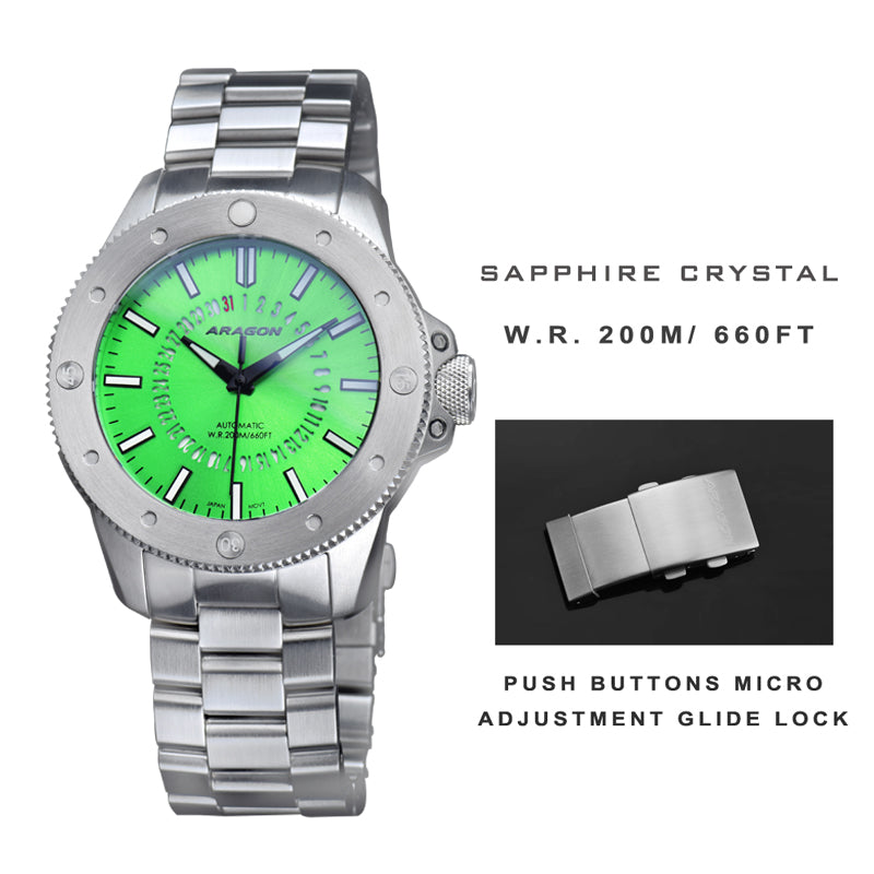 Matador Modified NH35 Date Red Lime Dial | Lime Dial