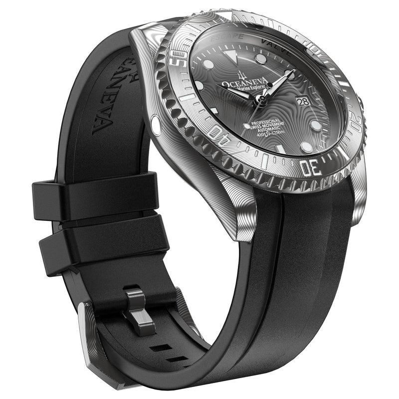 Damascus Swiss Automatic SW200 Deep Marine Explorer II Damascus/Natural Damascus Dial | darkgrey Dial
